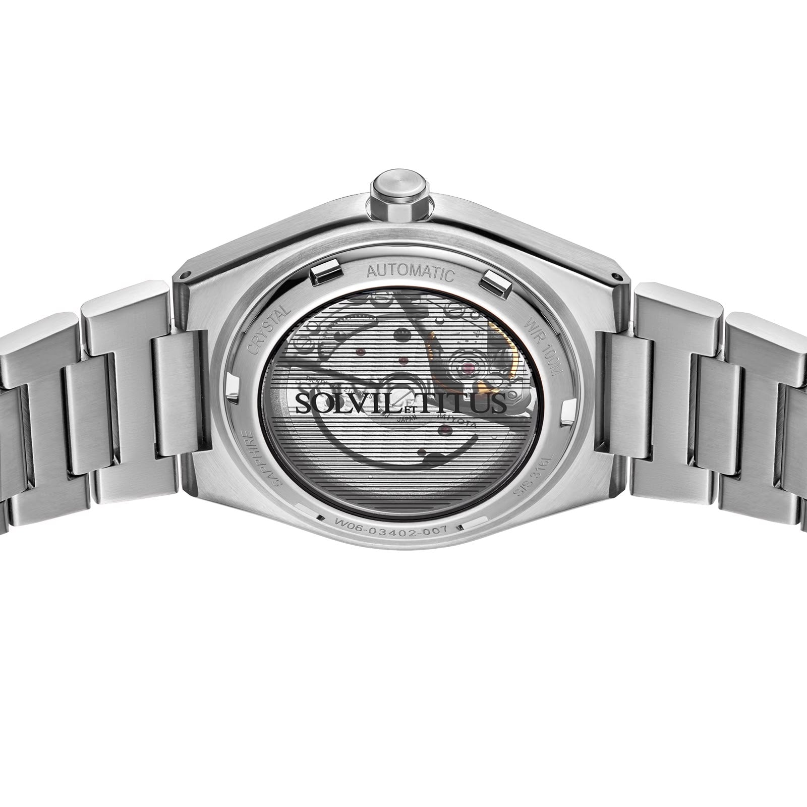Vinyl 3 Hands Mechanical Stainless Steel Watch W06-03402-007